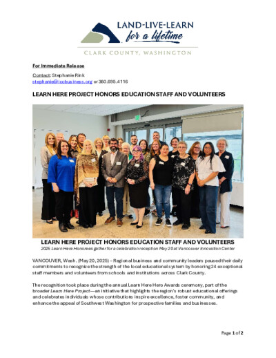 Learn Here Project Honors Education Staff and Volunteers