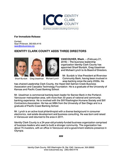 Identity Clark County Adds Three Directors
