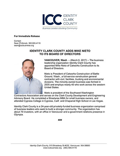 Identity Clark County Adds Mike Nieto to its Board of Directors