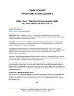 Clark County Transporation Alliance Urges "No" Vote on Ballot Initiative 976